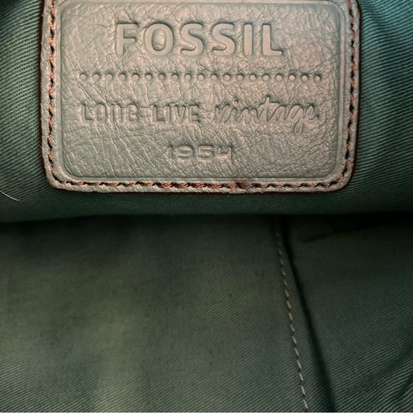Fossil Genuine Leather Women's Blue Handbag One Size - Picture 6 of 10